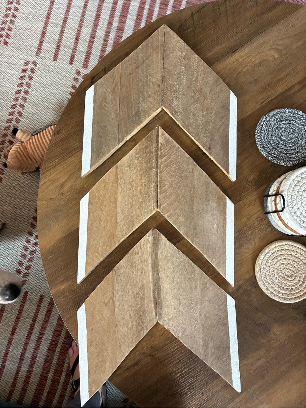 Wooden Chevron Wall Arrows with White Tips - Rustic Home Wall Decor